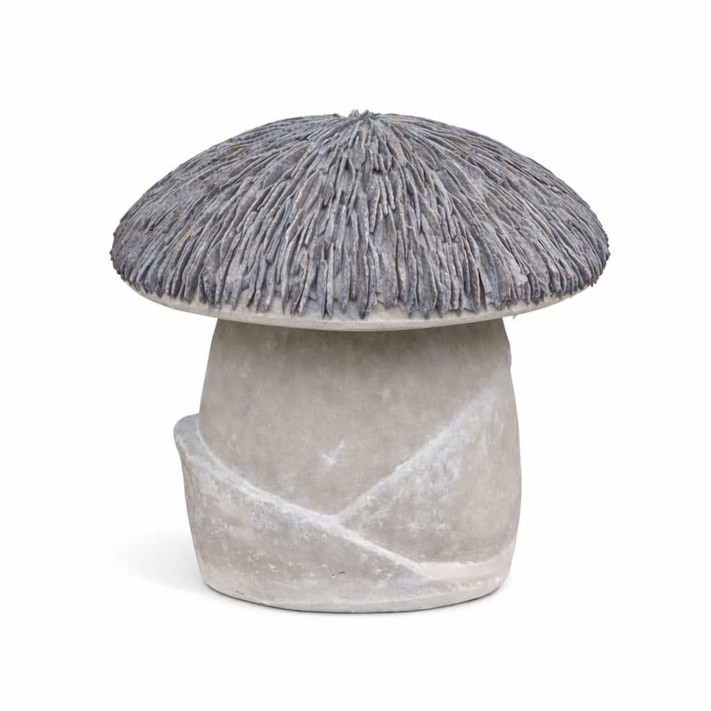 Alpine Corporation VTFAM178S 13" Cement Mushroom Garden Statue - Rustic Decorative Sculpture for Patio, Lawn & Indoor Décor