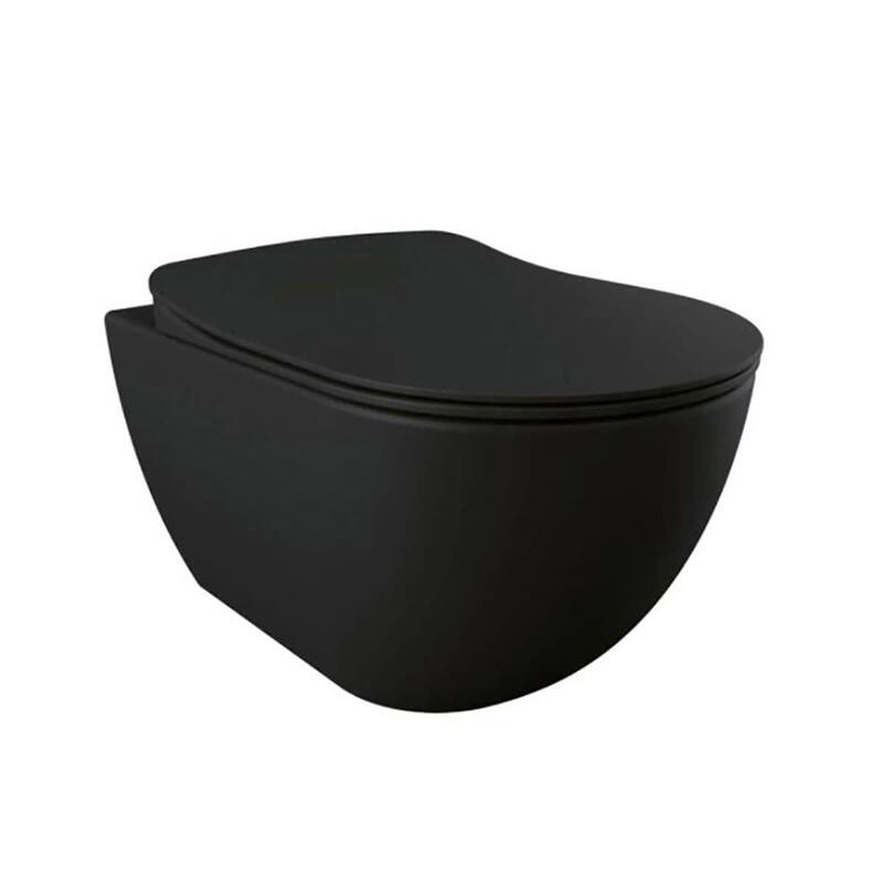 WS Bath Collections Free 1.28 GPF Wall Mounted One Piece Elongated - Matte Black
