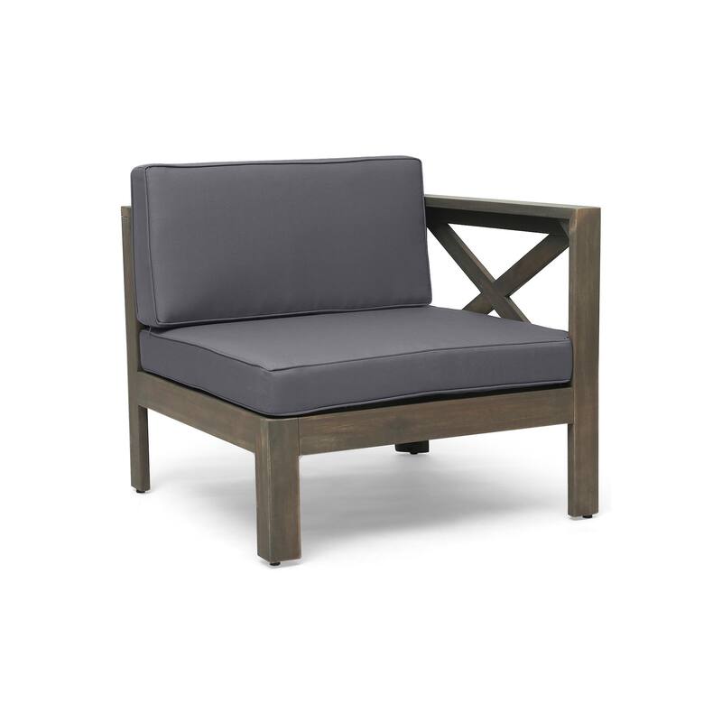 Liom 5pc Outdoor Sectional Sofa Set w Ottoman, Coffee Table, Gray
