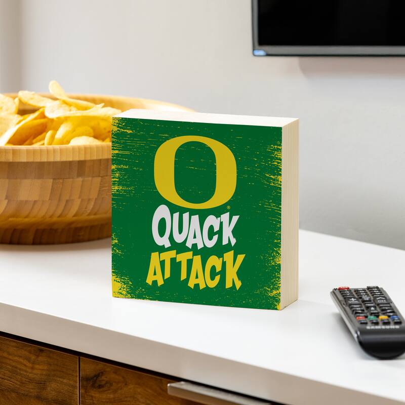 University of Oregon Wooden Tabletop Mantel Shelf Sign - 6" x 6"