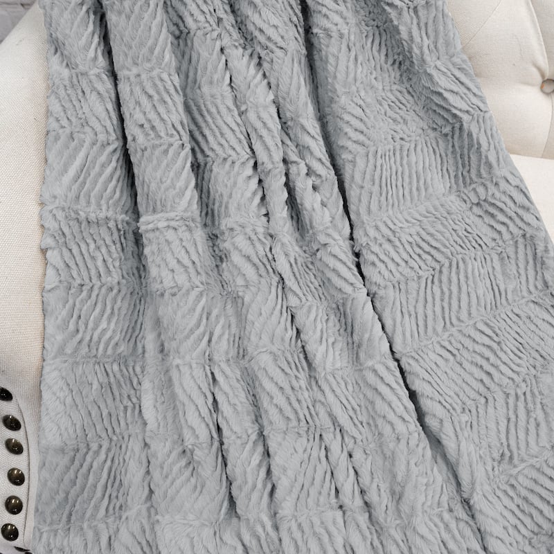 Herringbone FauxFur Throw, 50" x 60"