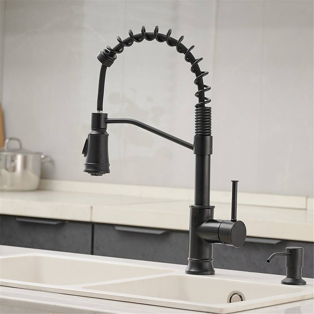 Black Touchless Kitchen Sink Faucet with Pull Down Sprayer