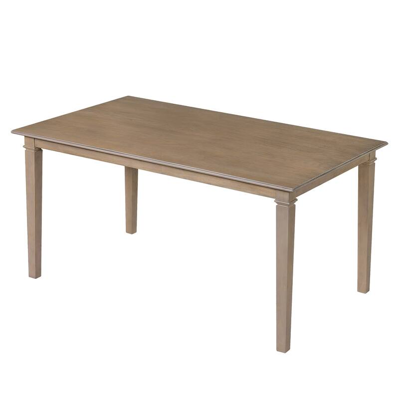 6-Piece Farmhouse Dining Table Set with Rectangular Wood Table, 4 Chairs & Bench, Kitchen Dining Room Table Set for 6