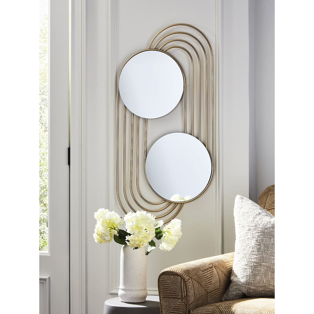 Signature Design by Ashley Warrenley Gold Accent Mirror - 20" W x 1" D x 40" H