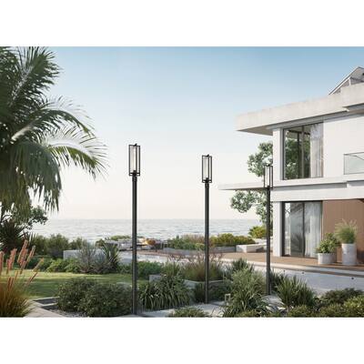 Aura 1 Light Outdoor Post Mounted Fixture in Black