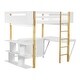 preview thumbnail 10 of 37, Stylish Design Full Size Solid Wood Loft Bed Kids Bed with Built-in Storage Cabinet and Cubes, Foldable desk