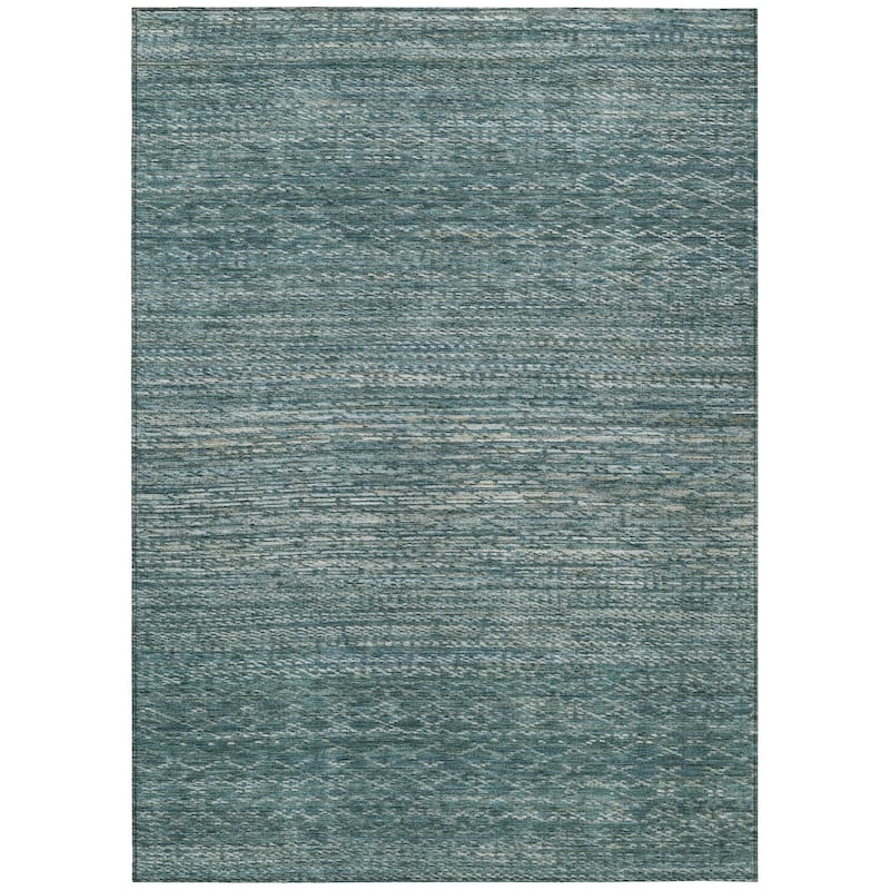 Machine Washable Indoor/Outdoor Modern Trellis Chantille Rug