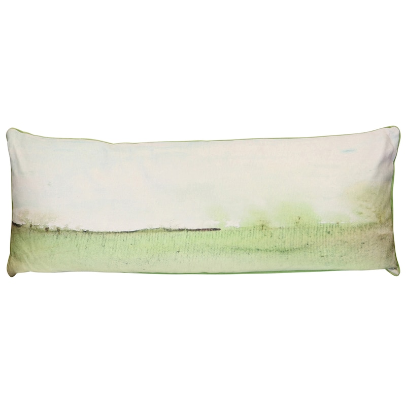StyleCraft Tamara Day for StyleCraft Verdant Field Abstract II Pillow - Fresh Green, Soft Ivory & Muted Moss - 36" x 14"