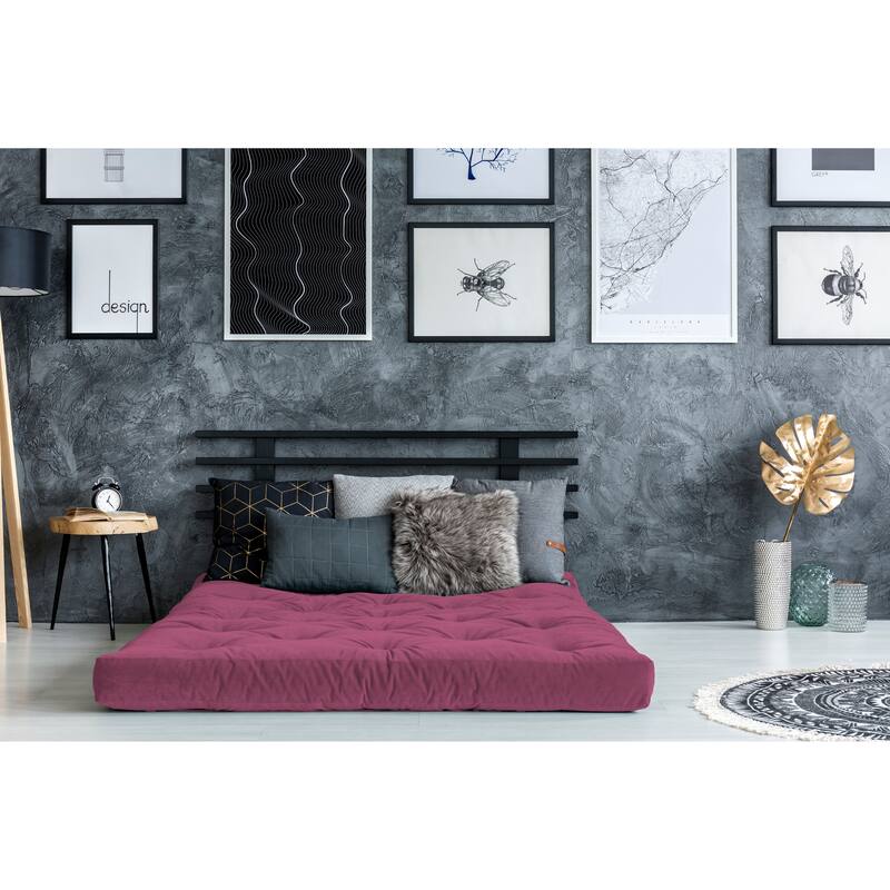 8" Folding Mattresses, Double Poly Single Foam Futon Mattress, Mattress in a Box, Full - Pink