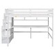 preview thumbnail 4 of 22, Kid-Friendly Design Full Size Loft Bed with Desk and Drawers