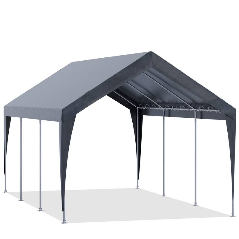 Heavy Duty Carport, All-Weather Waterproof Shelter with Steel Frame for Cars, Boats & Equipment