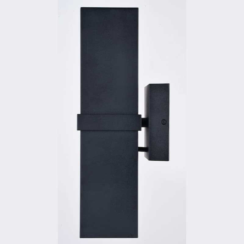 Lavage Aluminum 2 Light Black Contemporary Outdoor Wall Lamp - Up and Down Lighting - 4.75-in W x 14-in H x 5.5-in D