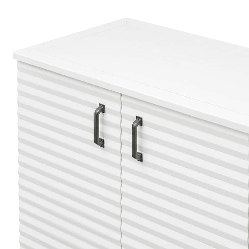 Sideboard with 4 Door Large Storage Buffet with Adjustable Shelves and Metal Handles for Kitchen