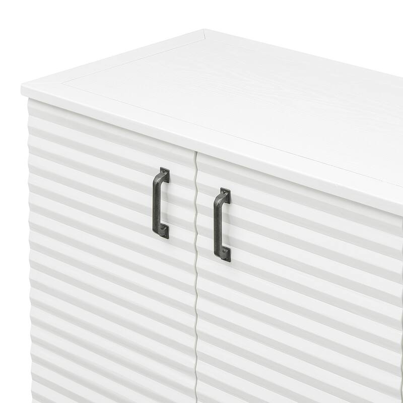 Sideboard with 4 Door Large Storage Buffet with Adjustable Shelves and Metal Handles