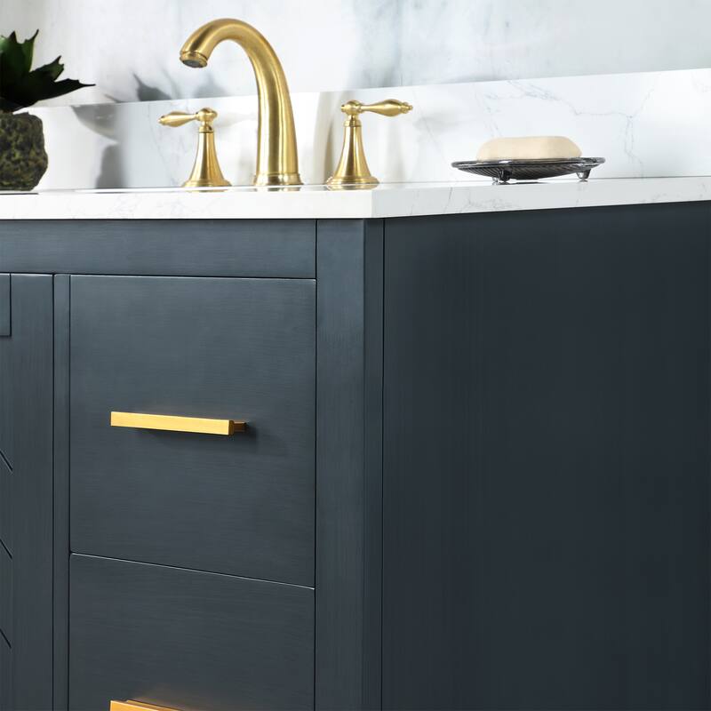Altair Gazsi Bathroom Vanity with Composite Stone Countertop without Mirror