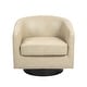 preview thumbnail 51 of 122, UIXE 360° Swivel Barrel Accent Chair Armchair For Living Room Single - Cream-Leather-Oversized