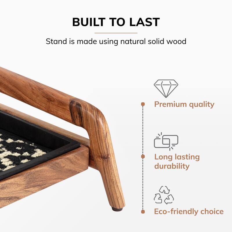 Jani Single-Tier Natural Stand 2-Pair Rubber Boot Tray