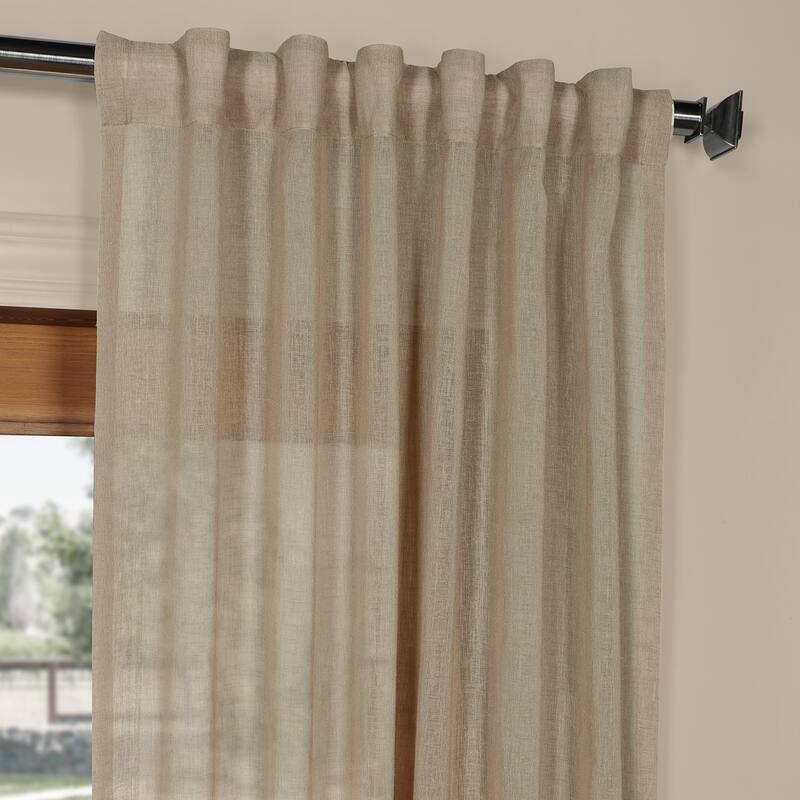 Exclusive Fabrics Solid Faux Linen Sheer Curtain (1 Panel)
