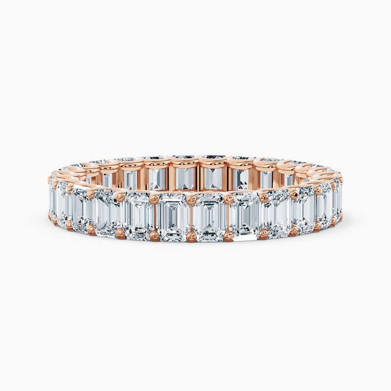 Auriya 14k Gold Emerald North-South Lab Grown Diamond Eternity Band 2.90 - 12.75 ct. tw. (F-G, VS) - 3.90 ct. wt. - 8.5 - Rose
