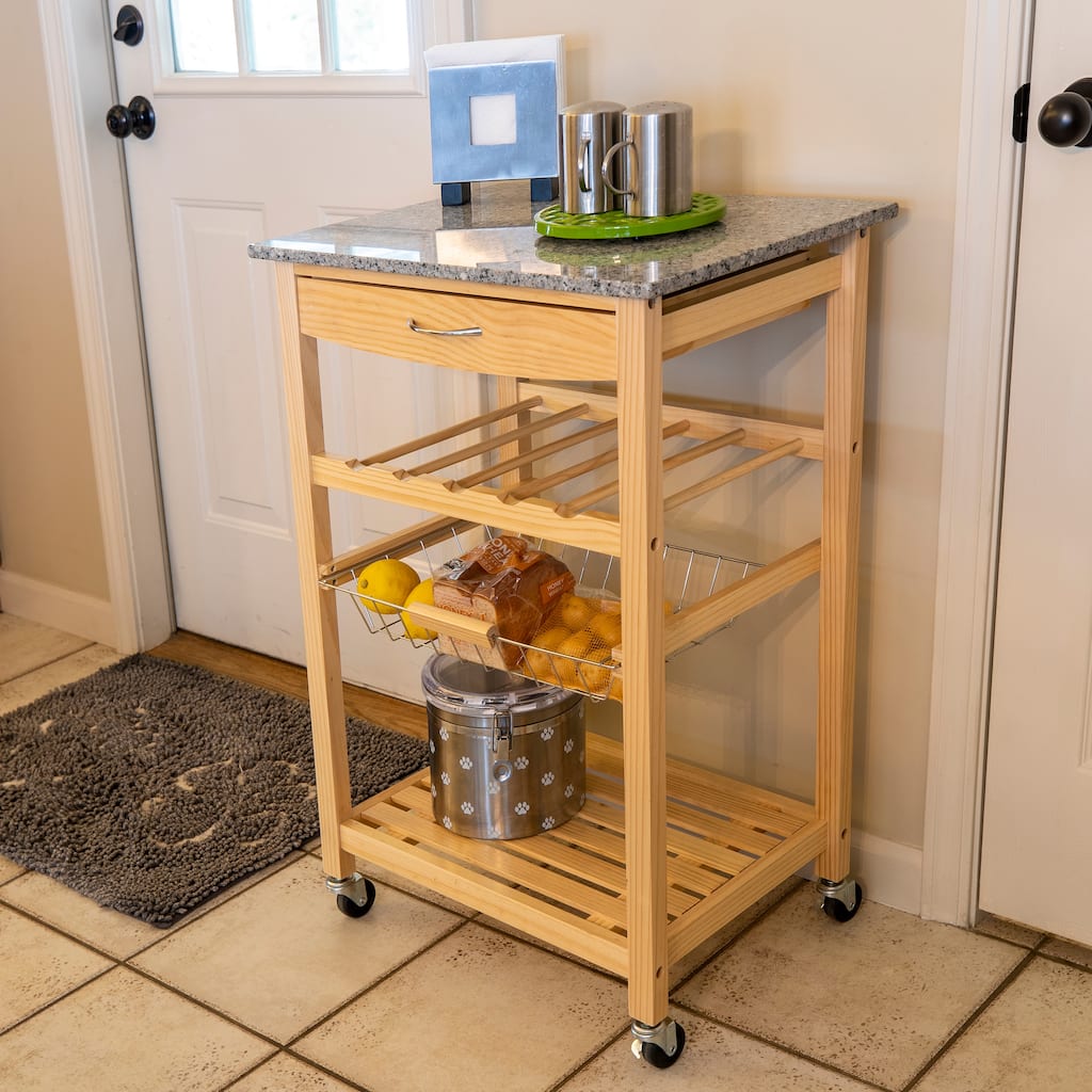 Vernon Natural Wood Kitchen Cart