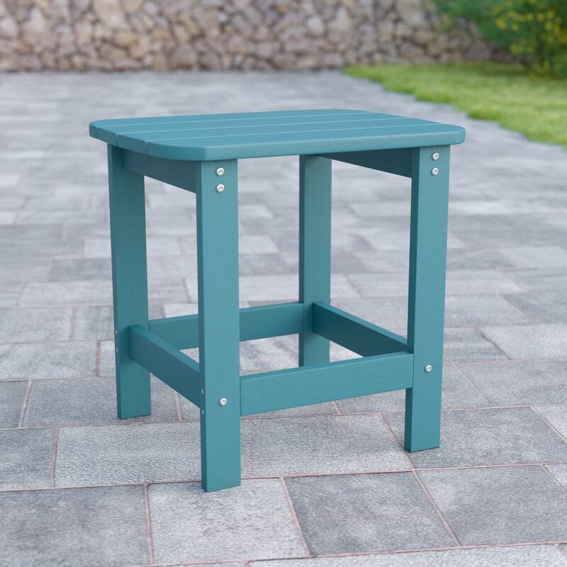All-Weather Poly Resin Adirondack Side Table - Patio Table - Teal