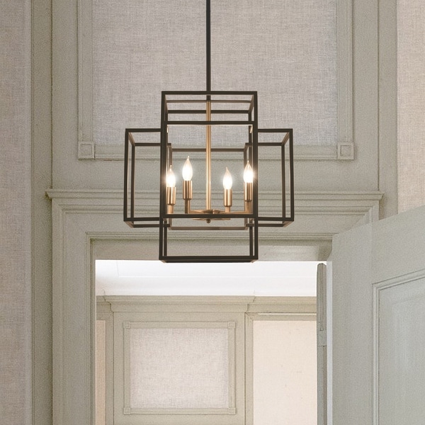 4 light lantern geometric pendant top