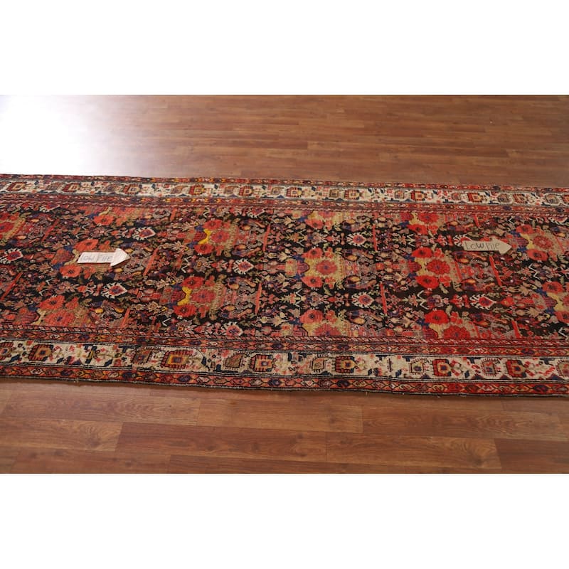 Bidjar Persian Antique Runner Rug Hand-Knotted Wool Carpet - 3'6"x 14'7"