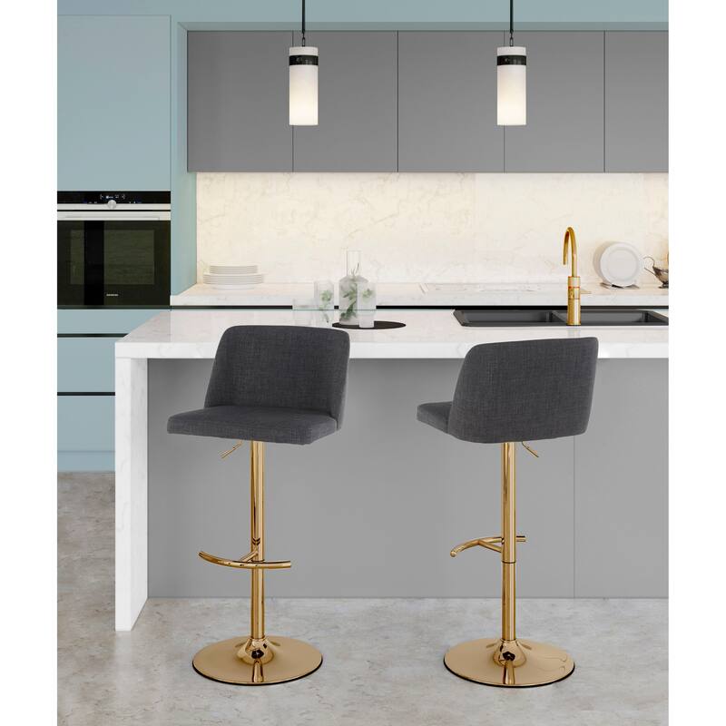 Strick & Bolton Oscar Adjustable Bar Stool with Rounded T Footrest (Set of 2)