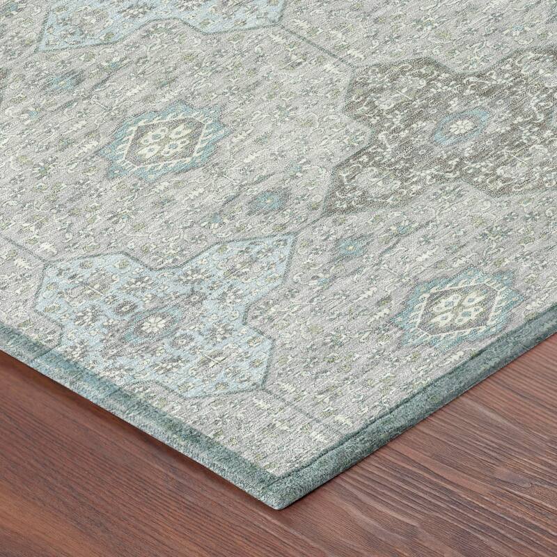 Machine Washable Indoor/ Outdoor Traditional Columbus Chantille Rug