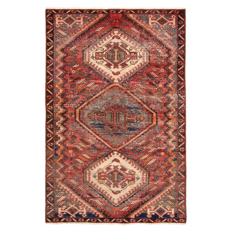 ECARPETGALLERY Hand-knotted Antalya Vintage Red Wool Rug - 3'8 x 5'10