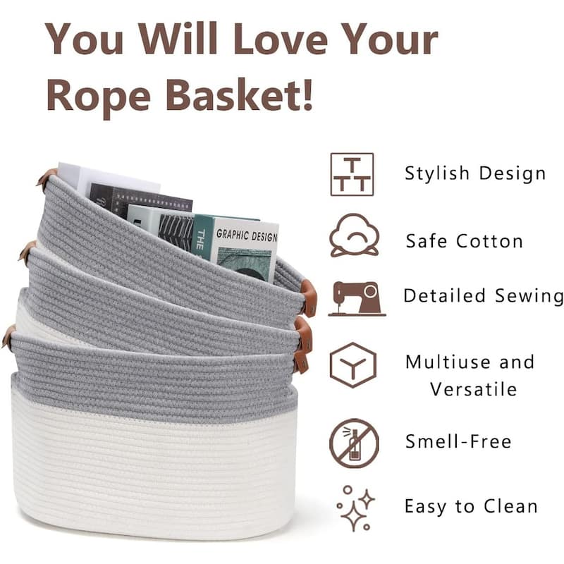 Woven Baskets for Storage Set of 3