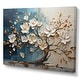 preview thumbnail 2 of 7, Designart "Blue And White Orchid Tree Golden Of Branches III" Tree Wall Décor Gold Modern Canvas Wall Art For Home