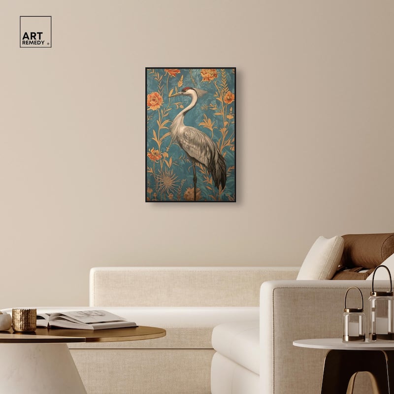 Graceful Grus Gaze Canvas by Art Remedy