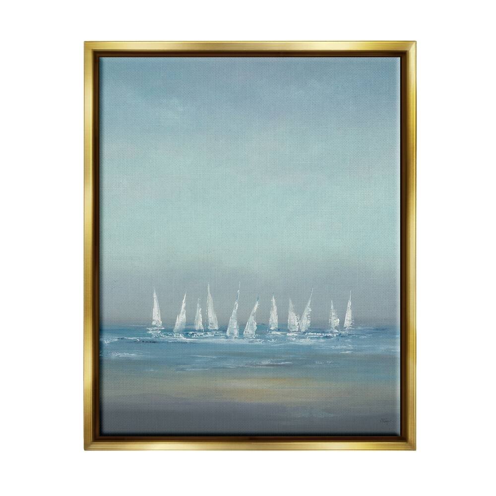 Stupell The Regatta Abstract Seascape Floater Frame - Blue