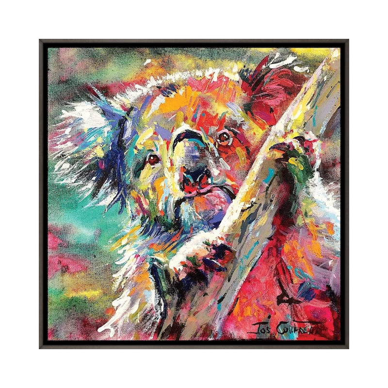 iCanvas "Curious Koala" by Jos Coufreur Framed - Charcoal - 26x26