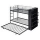 preview thumbnail 10 of 11, Modern Black Metal Twin over Twin with Side Big Bookshelf, Trundle