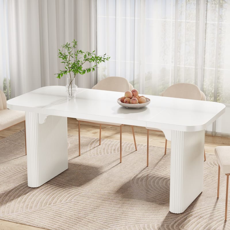 62'' Rectangular Dining Table for 4-6, Wooden Dinner Tables for Kitchen