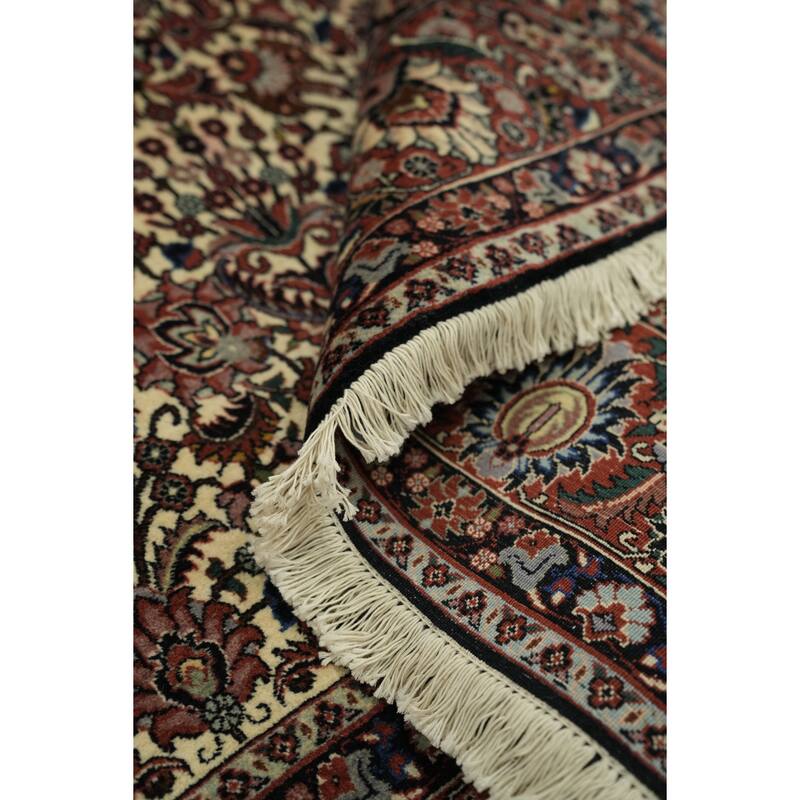 Hand Knotted Oriental 100% Wool Carpet Traditional All-Over Beige & Ivories Bidjar Area Rug - 9' 9'' X 6' 8''