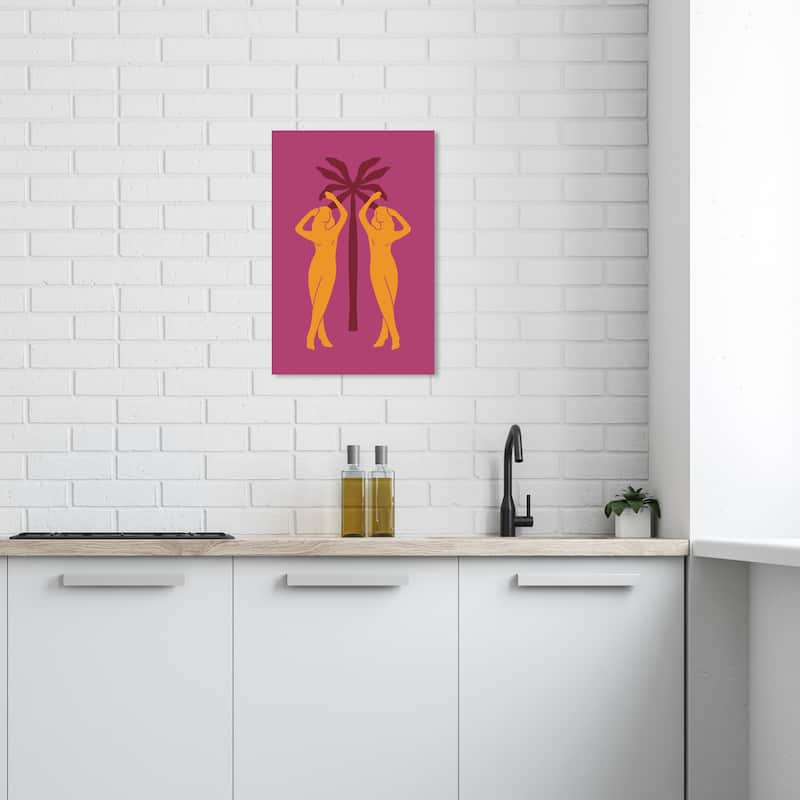 Wynwood Studio Canvas People and Portraits Just Double Pleasure Orange Modern & Contemporary Wall Art Canvas Print - 24 x 16