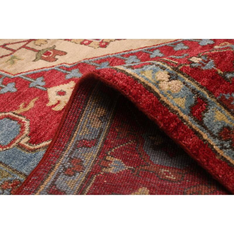 ECARPETGALLERY Hand-knotted Serapi Heritage Dark Red Wool Rug - 8'10 x 12'1