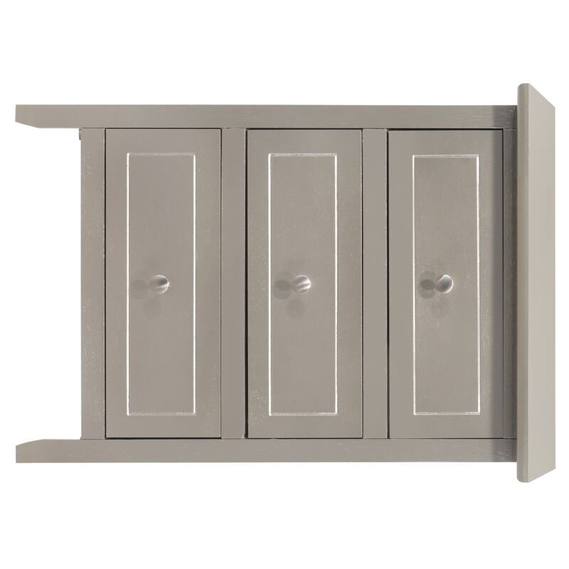 3-Drawer Wood Nightstand - 25" - Silver Champagne