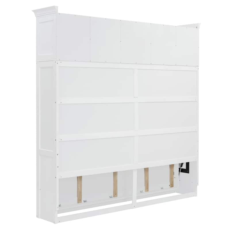 Queen Murphy Bed with Top Cabinets