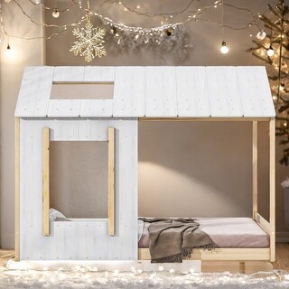 House Design Twin Wood Bed Frame,Twin Size House Platform Bed