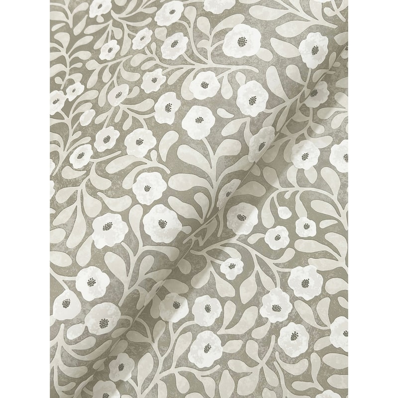 Chesapeake Poppy Trail Grey Floral Wallpaper