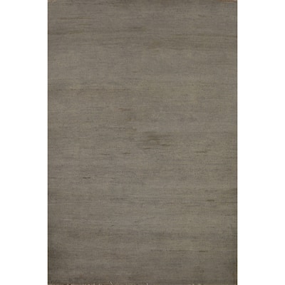 Green & Gray Gabbeh Oriental Rug Handmade Wool Carpet - 3'4" x 5'0"