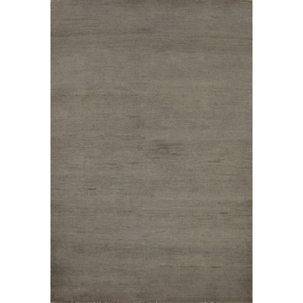 Green & Gray Gabbeh Oriental Rug Handmade Wool Carpet - 3'4" x 5'0"