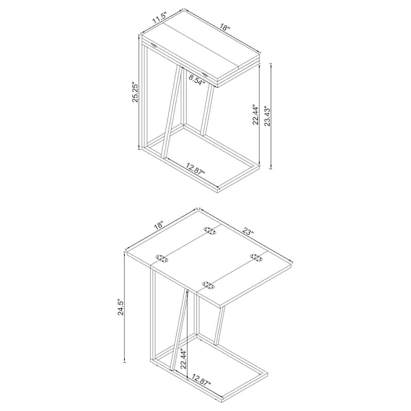 Carly Expandable Engineered Wood C-Shaped Side Table