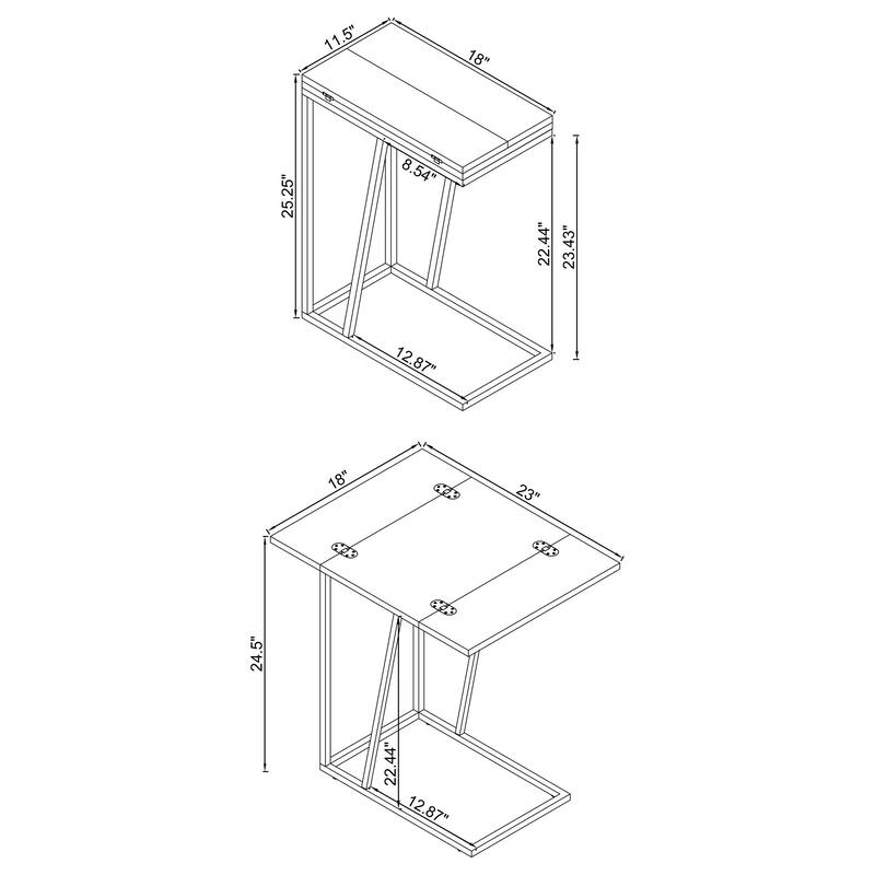 Carly Expandable Engineered Wood C-Shaped Side Table