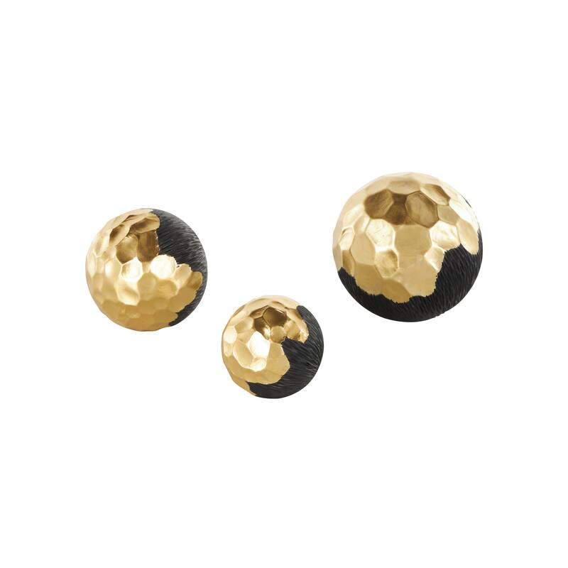 Gold or White Resin Decorative Orbs & Vase Filler with Varying Sizes (Set of 3)