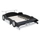 preview thumbnail 9 of 11, Black Full Size Wood Race Car-Shaped Platform Bed with Wheels